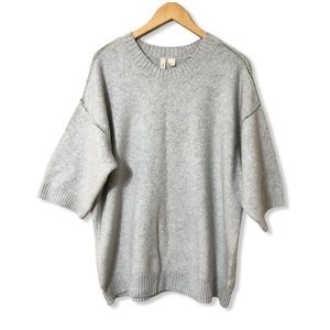 ANTHRO Moth Oversized Grey Sweater—L